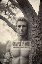 Handsome man posing behind tree Print 4x6 Gay Interest Photo #151 picture