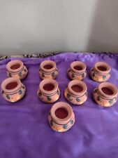 9 Mexican style  Painted Clay Stoneware Pot Candle Jars/ with candles picture