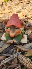 Vintage Henning Norway Troll Hand Carved Painted Wood Folk Art Figurine On Swing picture