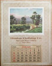 Patten, ME 1920 Advertising Calendar/13x15 Poster: Huston Clothing - Maine picture