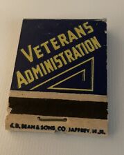 Vintage 1940’s - 1950’s Matchbook Veteran’s Administration  Full Unstruck picture