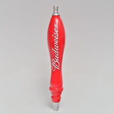 Budweiser Classic Draught Red w/ Silver Wooden Tap Handle Anheuser Busch 12