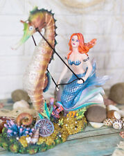 Ebros Nouveau Nautical Ocean Mermaid On Clam Riding Seahorse Chariot Statue 10