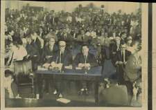 1957 Press Photo James Hoffa testifies before Senate Labor Committee, Washington picture