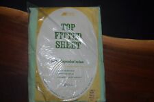 NEW VTG 1960s Perfect Fit Industries TFS Full Top Fitted Sheet Green MCM NIP picture