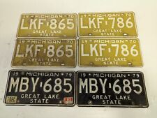 vintage michigan license plates 2pair 1970 picture
