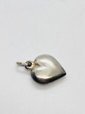 1.9g 925 ANTIQUE PUFFY STERLING SILVER HEART STAMPED FINE JEWELRY picture