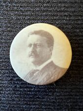 TEDDY ROOSEVELT 1904 Presidential Campaign Pinback Button Sepia Portrait 7/8” picture