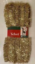 Vintage Velvet Touch Fluffy Gold Tinsel Garland - 20 Feet picture