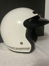 Vintage Harley Davidson Helmet With Visor Open Face Lettered Sz M Original BOX picture