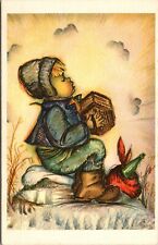 Vtg Alfred Mainzer Little Folks Little Boy Concertina Artist Signed Postcard picture