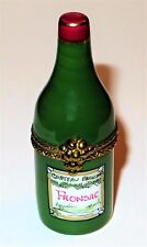 LIMOGES FRANCE BOX ~ CHATEAU FRONSAC FRENCH WINE BOTTLE ~ GRAPES ~ PEINT MAIN picture