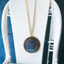 14 Karat Gold Plated Round Labradorite Necklace picture
