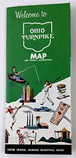 1960s Ohio Turnpike Map Vintage Travel Brcohure Service Stations Highway OH picture
