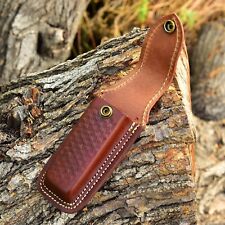 Brown Saddle Belt Sheath for folding pocket Knife trapper X499 picture