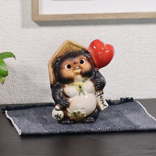 Shigaraki ware raccoon pottery figurine lucky charm Japanesestyle Japanesecrafts picture