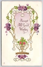 Accept All Good Wishes Postcard Antique Embellished PM Siegfried PA Cancel WOB picture