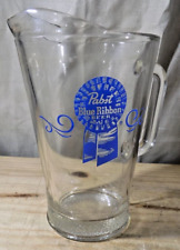 PABST BLUE RIBBON Vintage CLEAR GLASS BEER PITCHER picture