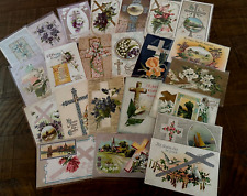 Lot of 22 Vintage Easter Religious~Postcards- Crosses with Flowers~h809 picture