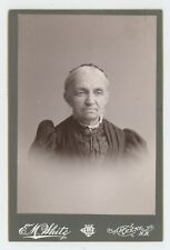 Antique c1880s Cabinet Card Stunning Portrait of Lovely Older Woman Keene, NH picture