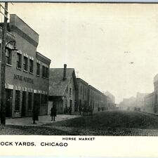 c1910s Chicago, IL Union Stock Yards Horse Market Litho Photo PC Hospital A59 picture