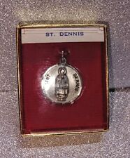 Rare Vintage Religious Medal Holy Catholic / STERLING  CREED / Saint Dennis picture