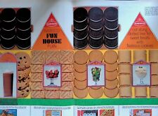 1964 Nabisco Fun House Cut Out 2-Page Ad Oreo Cookies Fig Newtons 21x13.5