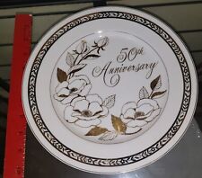 Vintage Gold & White 50th Anniversary Plate Georgian Fine China Jorge-GOOD Japan picture