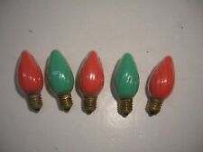 Vintage Christmas GE Mazda C9 Swirl Red Green String Light Bulbs Work  picture