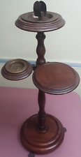 ANTIQUE Wooden Cigar Stand / Floor Ashtray / Smoking Table - Removable Ashtrays picture
