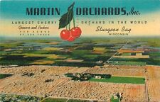 Postcard 1957 Wisconsin Sturgeon Bay Martin Orchards Aerial View Fagan WI24-4742 picture