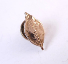 Antique or Early Vtg 10k Solid Yellow Gold Tobacco Leaf Lapel Pin picture