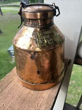 Vintage Solid Copper Milk Can Bucket Jug Farmhouse 20 Liters Quart 13” Argentina picture