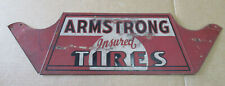 Vintage 1930s Armstrong Insured Tire Metal Sign Gas Station Oil  picture