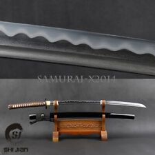 clay tempered Japanese samurai katana sword finely polished 1095 carbon steel picture