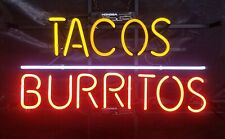 New Tacos Burritos Open Neon Light Sign 14