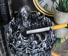 Gothic Grim Reaper of Souls Skulls And Skeletons In Fire Of Hell Ashtray Decor picture