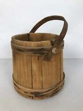 Primitive Antique Firkin Shaker Style Sugar Bucket with Handle No Lid picture