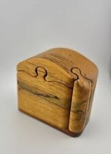 Vintage Fred Marilyn Buss Puzzle Box Brown Myrtle & Zebra Wood Signed RARE picture
