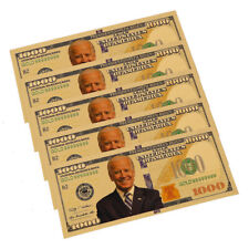 10 Pack 2024 President Joe Biden $1000 Gold Dollar Bills Funny Money Maga picture