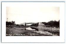 c1940's Bridge At State Park Cedar Rapids Iowa IA RPPC Photo Vintage Postcard picture
