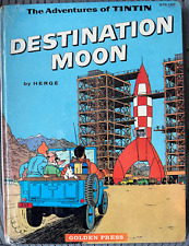 The Adventures of Tintin  Destination Moon Golden Press 1960 Rare picture