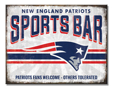 New England Patriots Sports Bar Tin Metal Sign Man Cave Garage Decor 12.5 X 16 picture