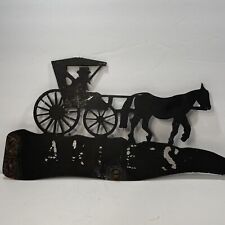 Horse & Buggy Black Metal Silhouette Mailbox or House Decor Amish Rustic Vintage picture