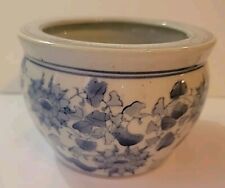 Vintage Blue And White Chinese Bowl Planter picture