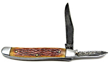 Pocket Folding Knife Vintage Two-Blade Slip Joint Sabre Made In Japan picture