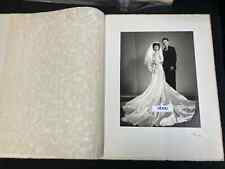 1950 JAPANESE WEDDING COUPLE 8X10 B&W PORTRAIT PHOTO IN CARDBOARD FOLDOUT, L.A. picture