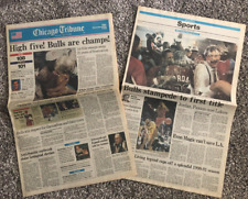 1991 Michael Jordan Chicago Bulls World Champions Chicago Tribune Newspaper picture