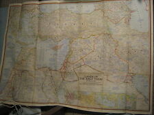 VINTAGE LANDS OF THE BIBLE TODAY MAP + HISTORICAL NOTES National Geographic 1956 picture