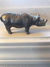 Rhino and Zebra figurines Pair - aluminum picture